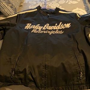 Blue and Black Harley Davidson Nylon Jacket